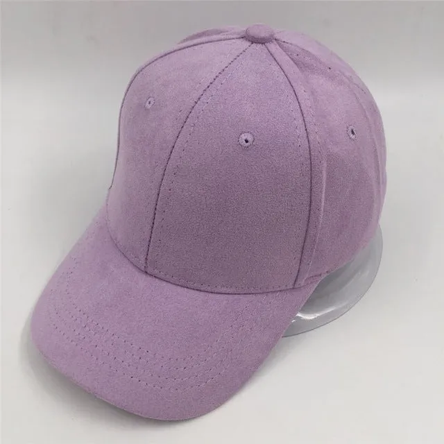 "MAXSITI U"Pure color faux suede baseball cap
