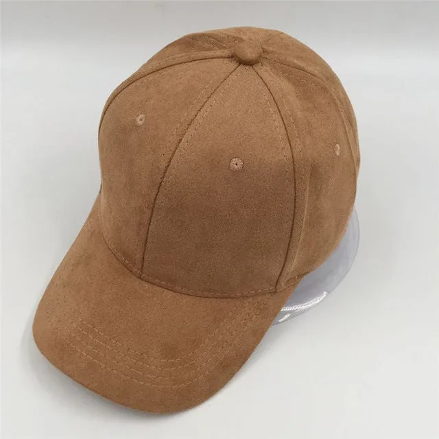 "MAXSITI U"Pure color faux suede baseball cap