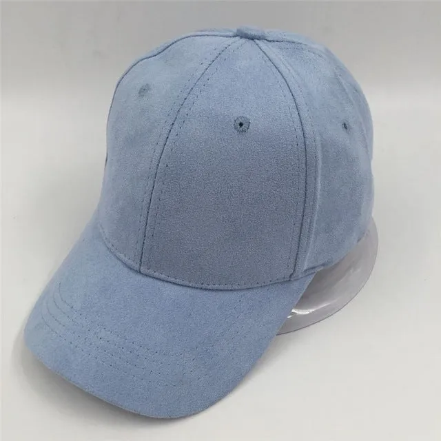 "MAXSITI U"Pure color faux suede baseball cap