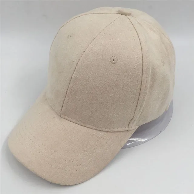 "MAXSITI U"Pure color faux suede baseball cap