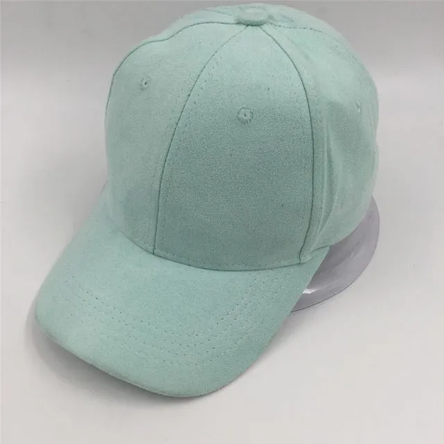 "MAXSITI U"Pure color faux suede baseball cap