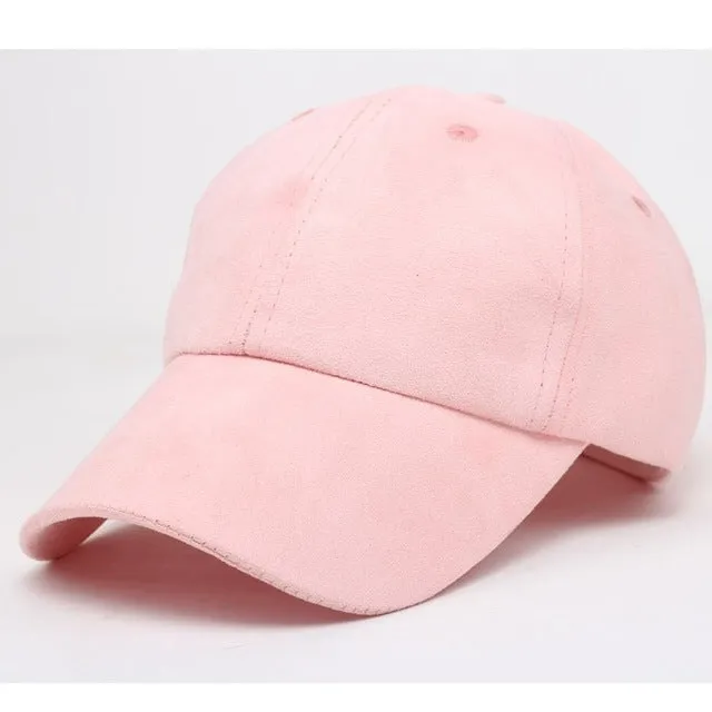 "MAXSITI U"Pure color faux suede baseball cap