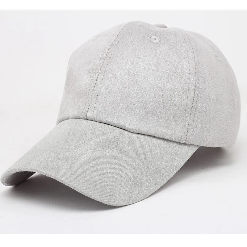 "MAXSITI U"Pure color faux suede baseball cap