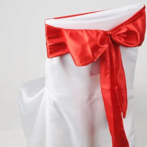 Red - 6 x 106 inch Satin Chair Sash ( 10 Piece )