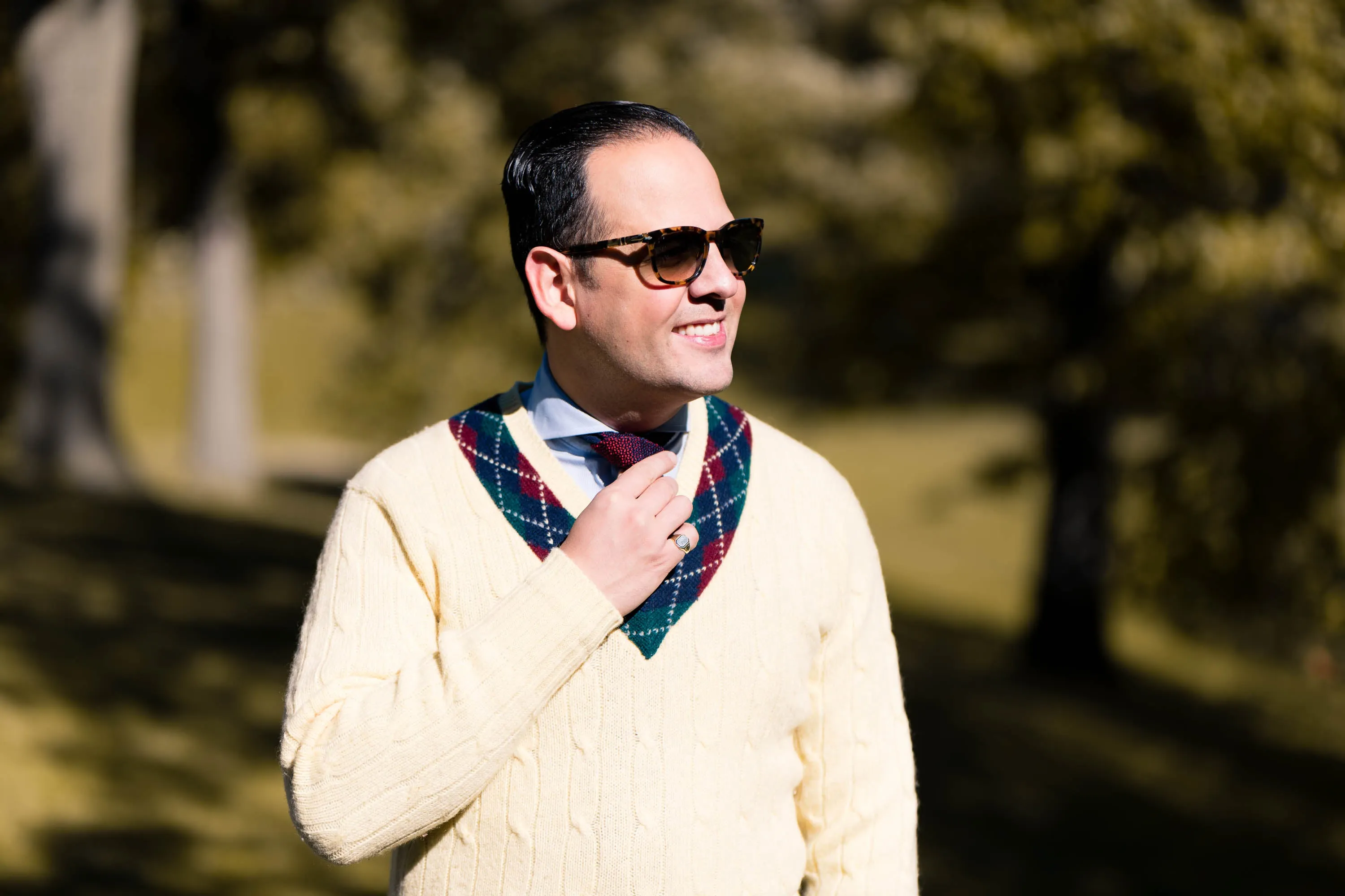Red & Navy Two-Tone Silk Knit Tie
