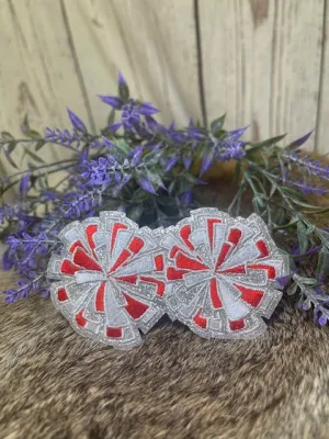 Red Glitter Pom Pom Patches