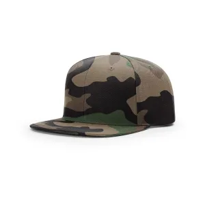 Richardson Green Camo Street Solid 6 Panel Wool Snapback Cap