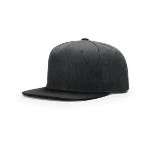 Richardson Heather Charcoal/Black Street Combination 6 Panel Wool Snapback Cap