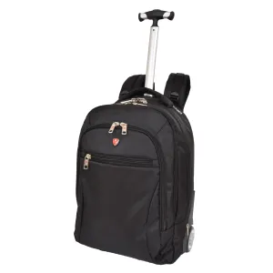 Rolling Backpack Cabin Size Travel Bag Hiking Rucksack Goodwin Black