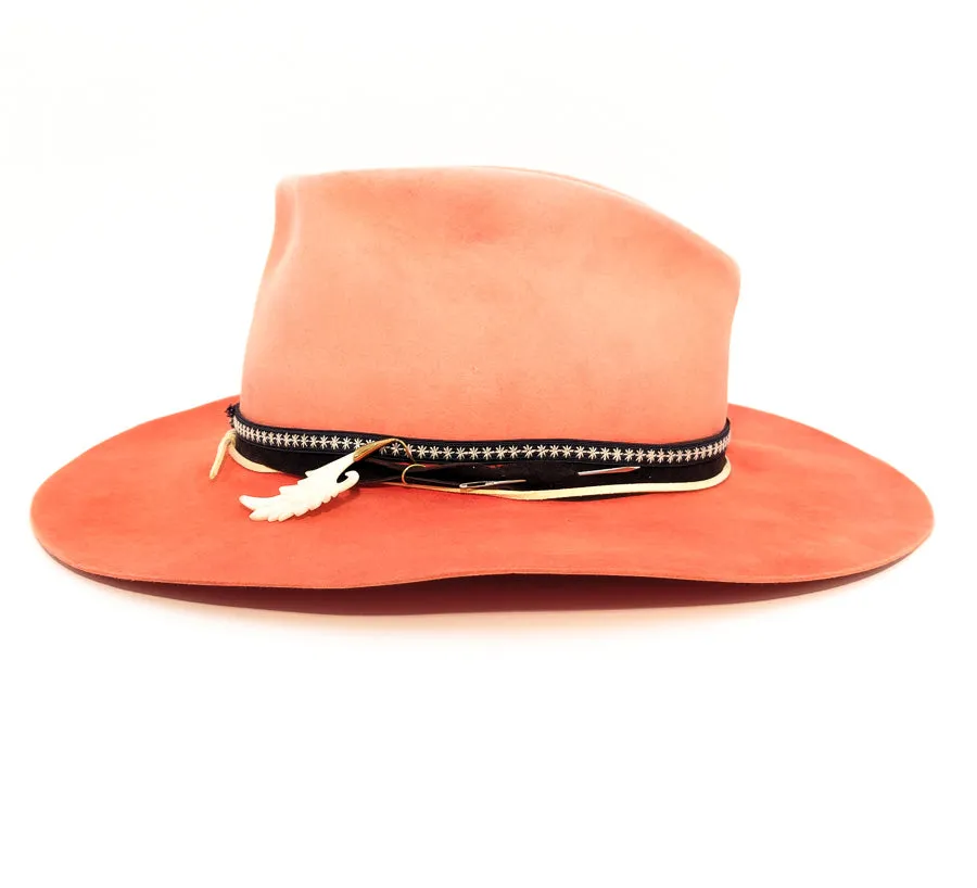 Salmon Hand Dyed Pinched - Custom Felt Hat