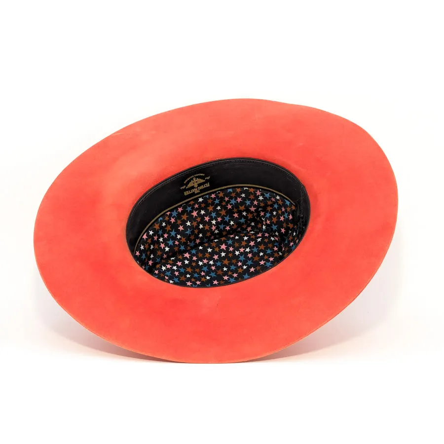 Salmon Hand Dyed Pinched - Custom Felt Hat