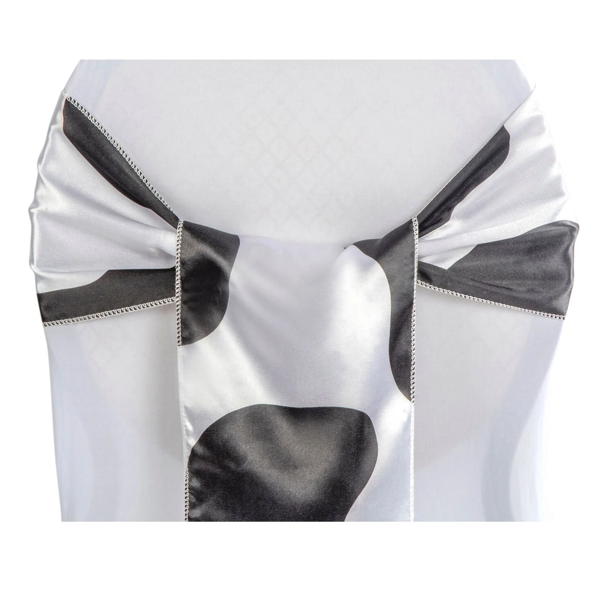 Satin Chair Sash - Cow Animal Print