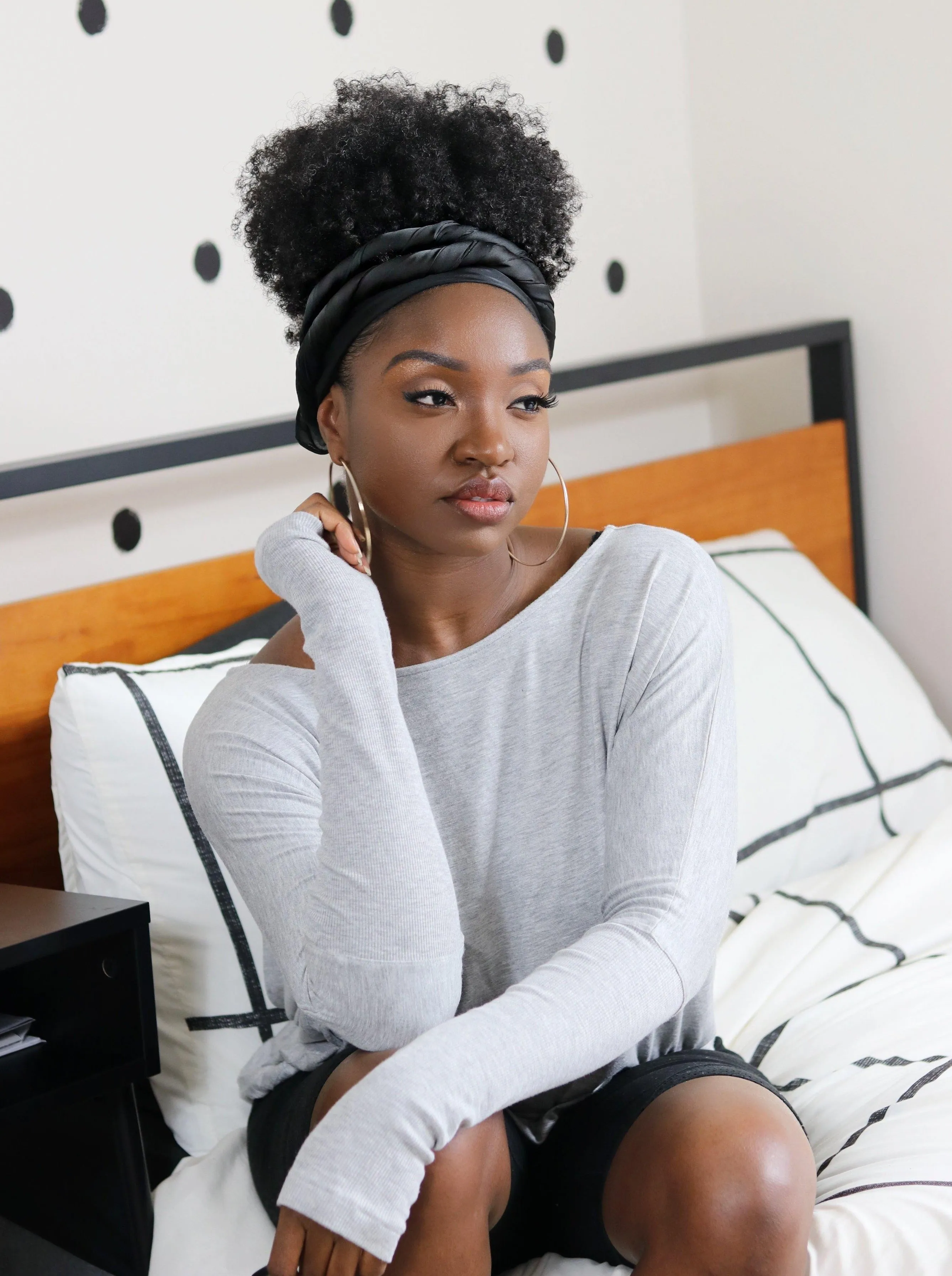 Satin Head Scarf for Naturally Curly Hair