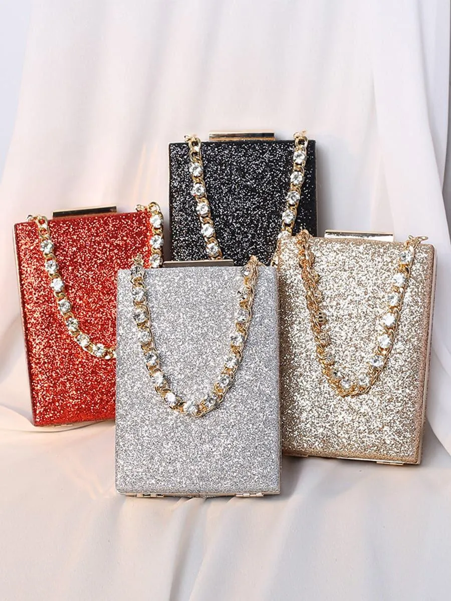 Shiny Inlay Stone Chain Party Wedding Clutch Bags MNBF066