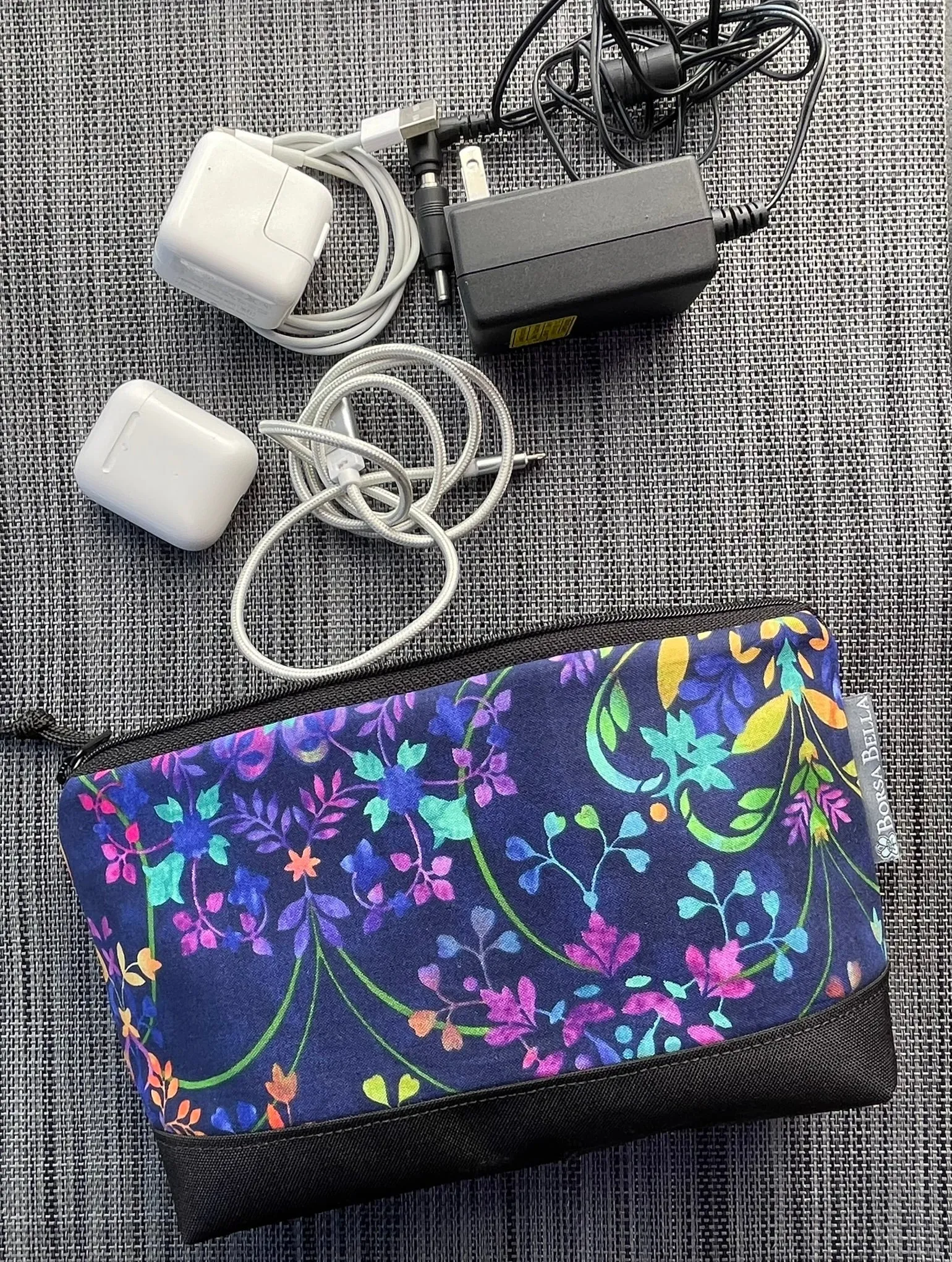 Side Kick Gusseted Zippered Pouch Metallic Dawn Fabric