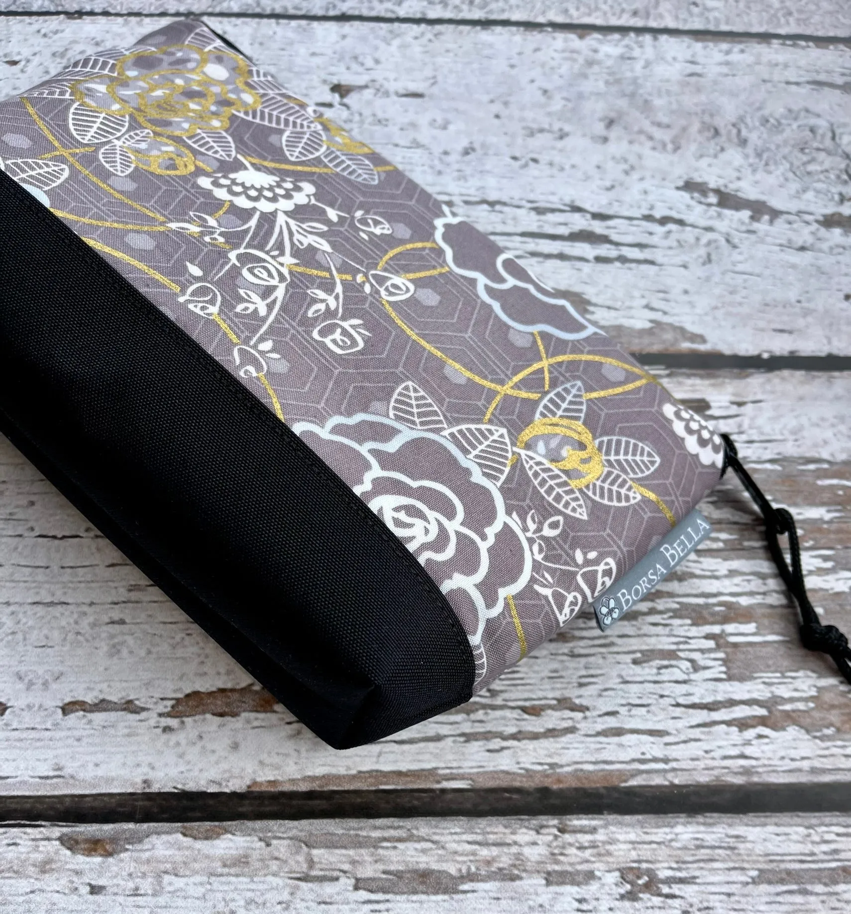 Side Kick Gusseted Zippered Pouch Metallic Dawn Fabric