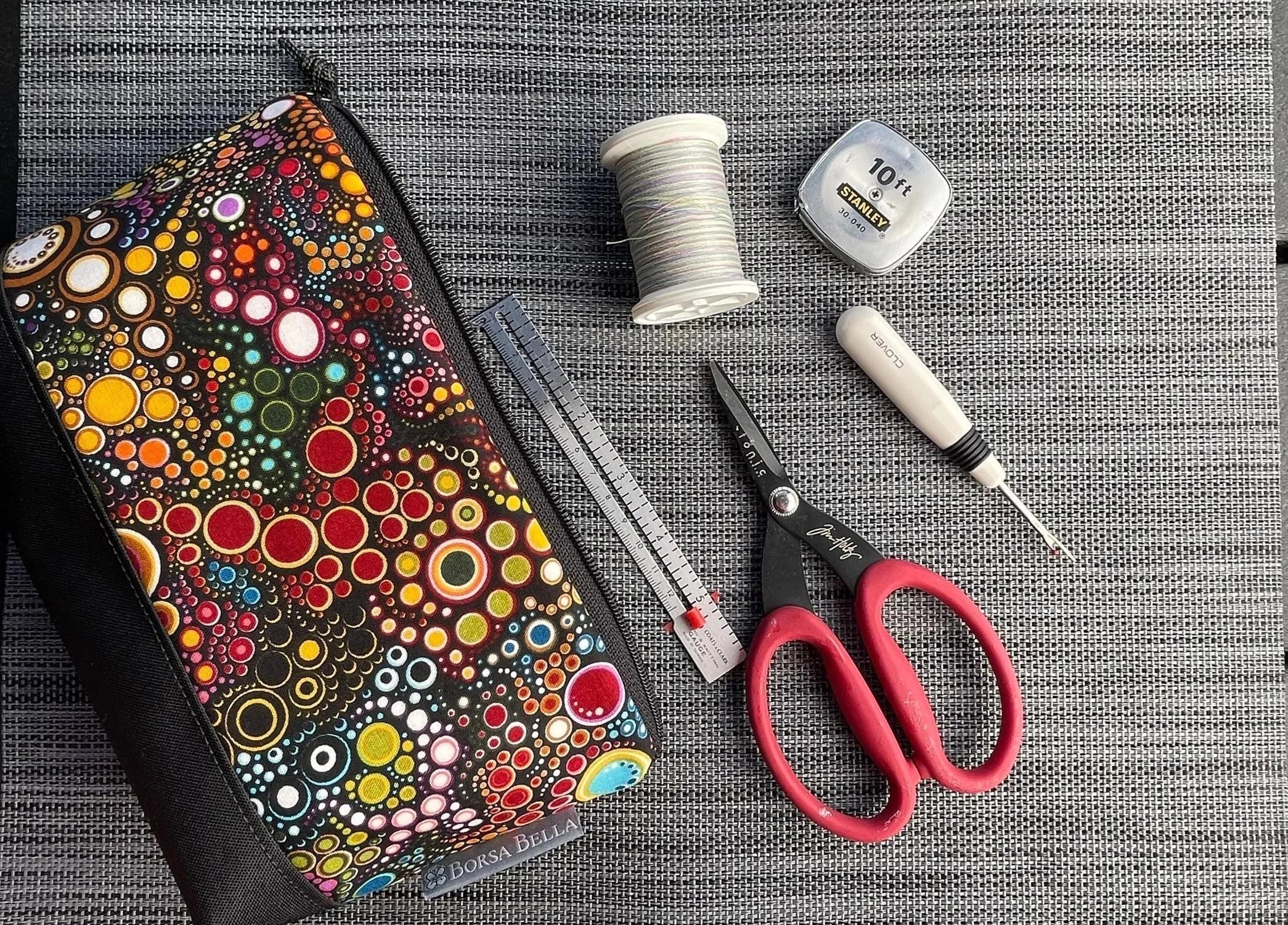 Side Kick Gusseted Zippered Pouch Metallic Dawn Fabric