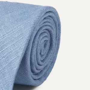 Silk Tussah Handrolled Tie; Sky Blue