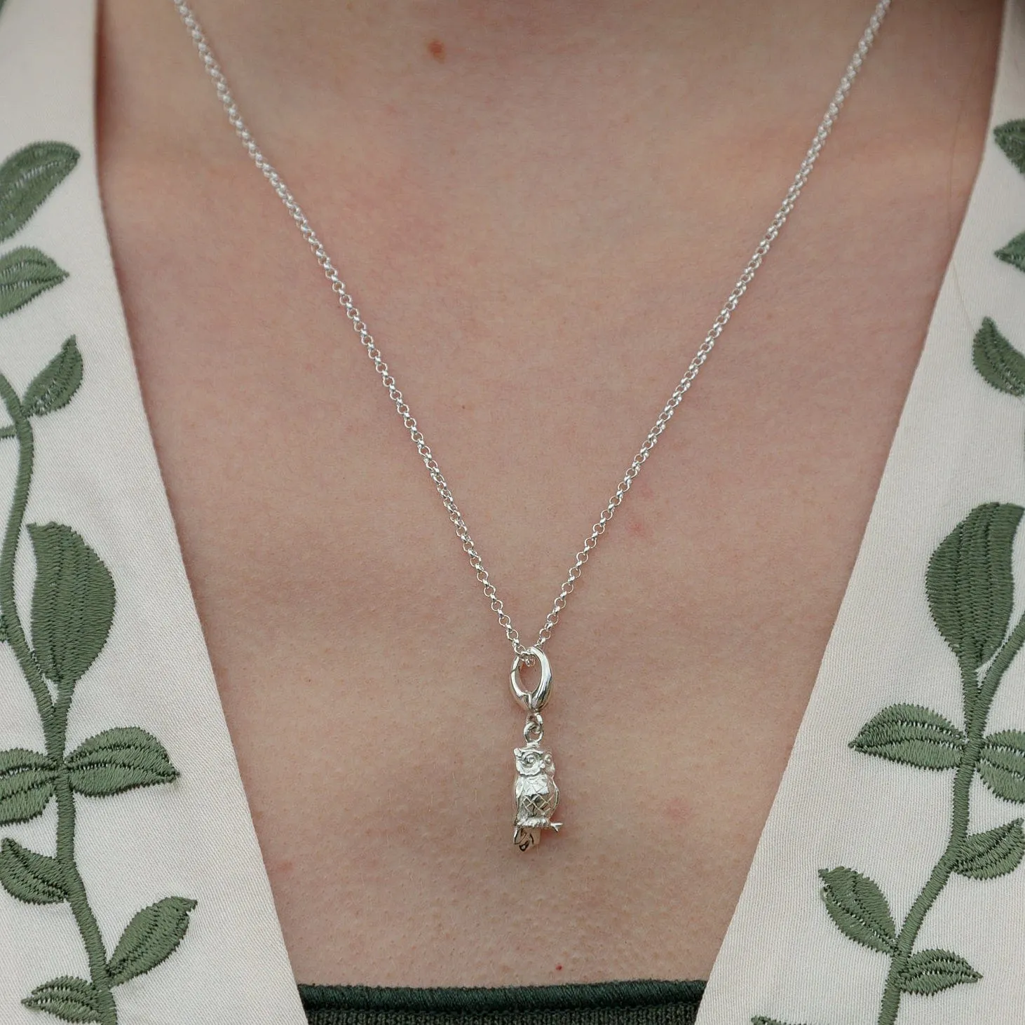 Silver Owl Charm