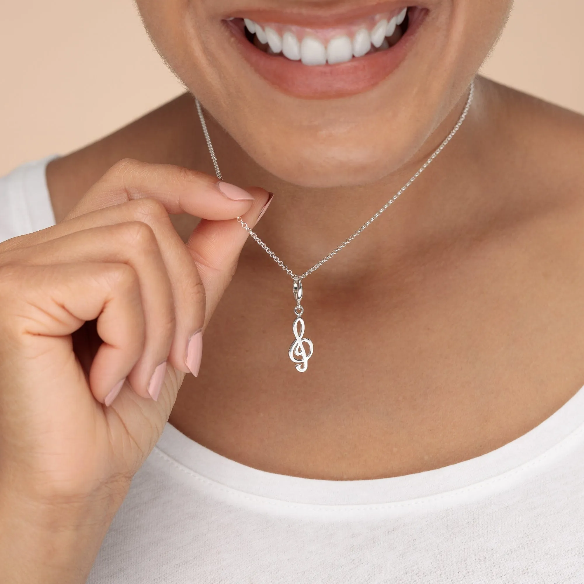 Silver Treble Clef Charm