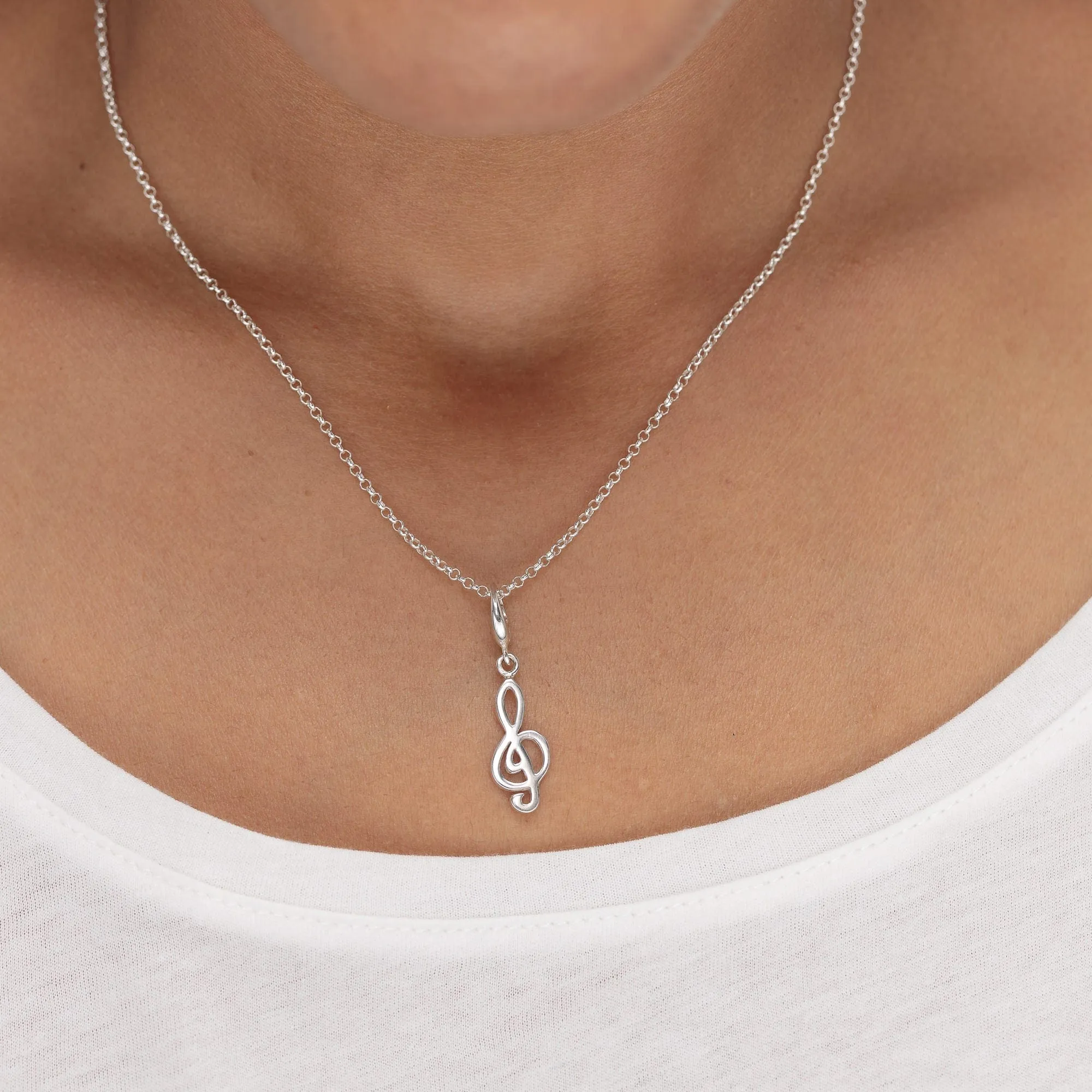 Silver Treble Clef Charm