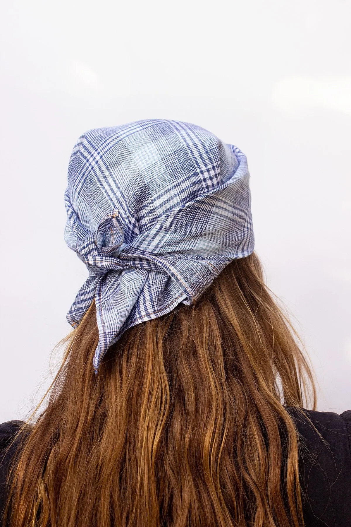 Sky Check Lily Headscarf