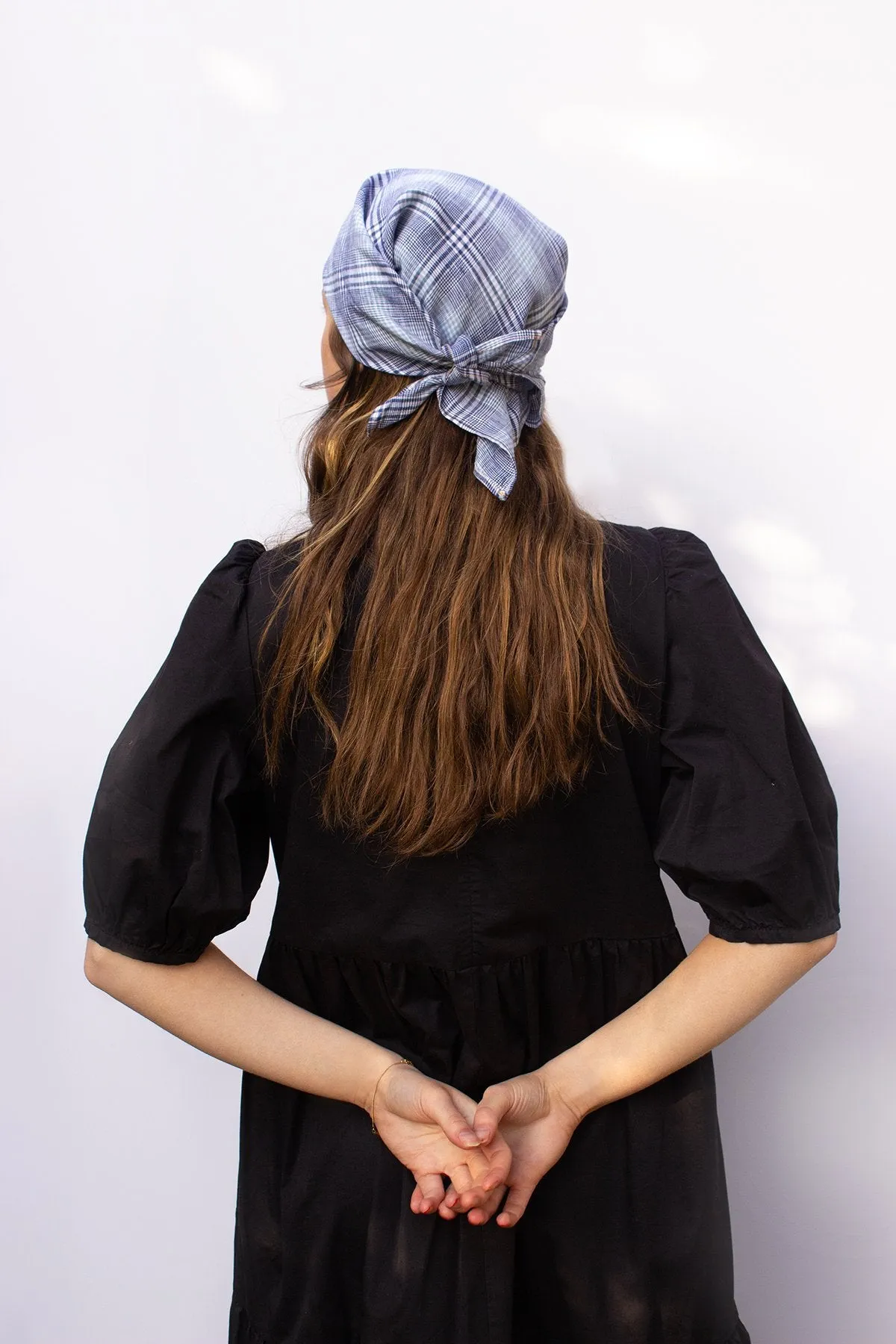Sky Check Lily Headscarf
