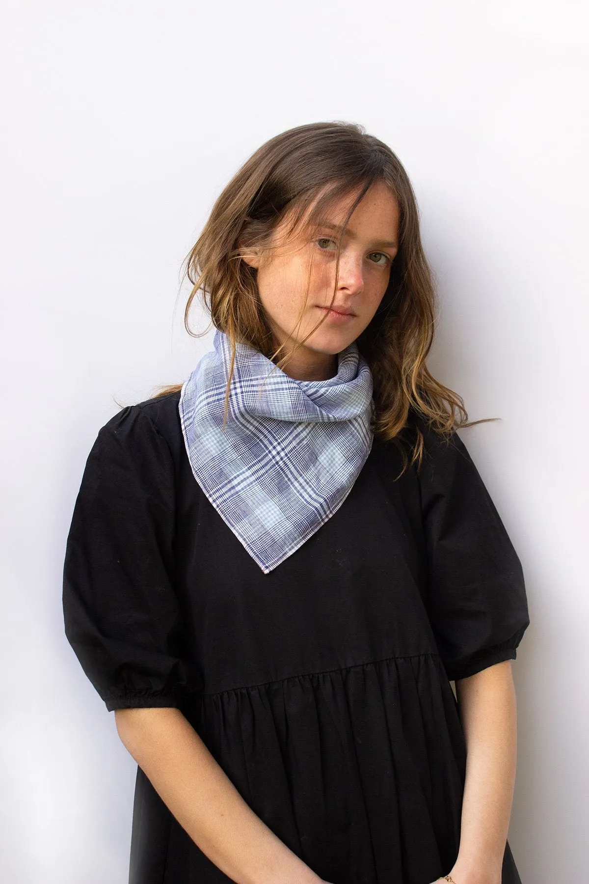 Sky Check Lily Headscarf