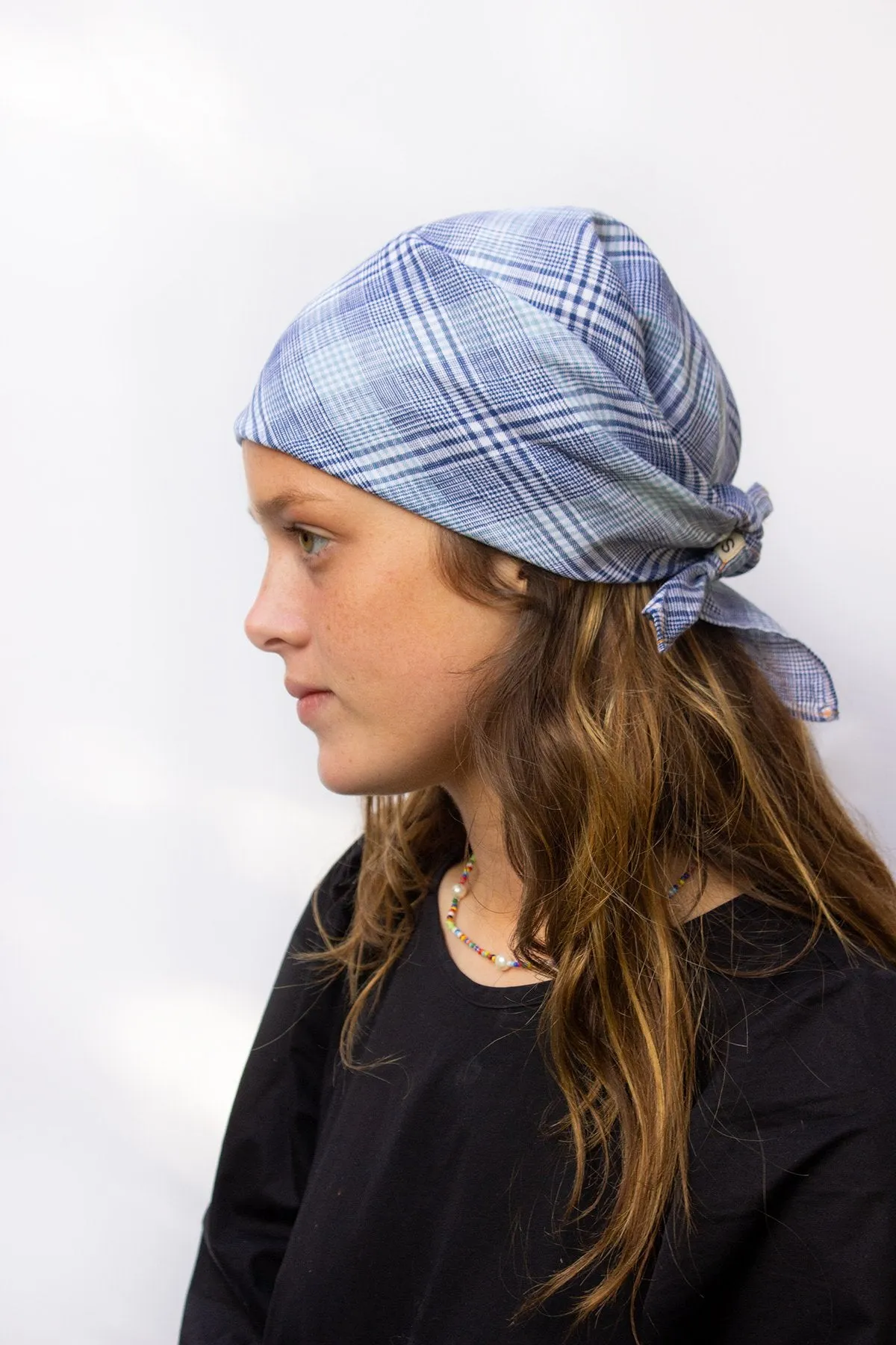 Sky Check Lily Headscarf