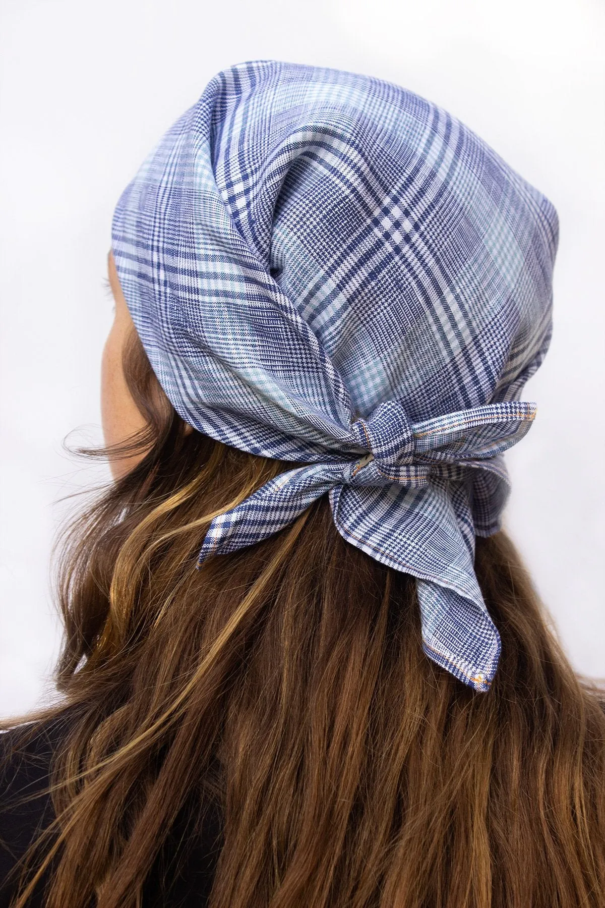 Sky Check Lily Headscarf