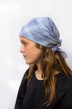 Sky Check Lily Headscarf