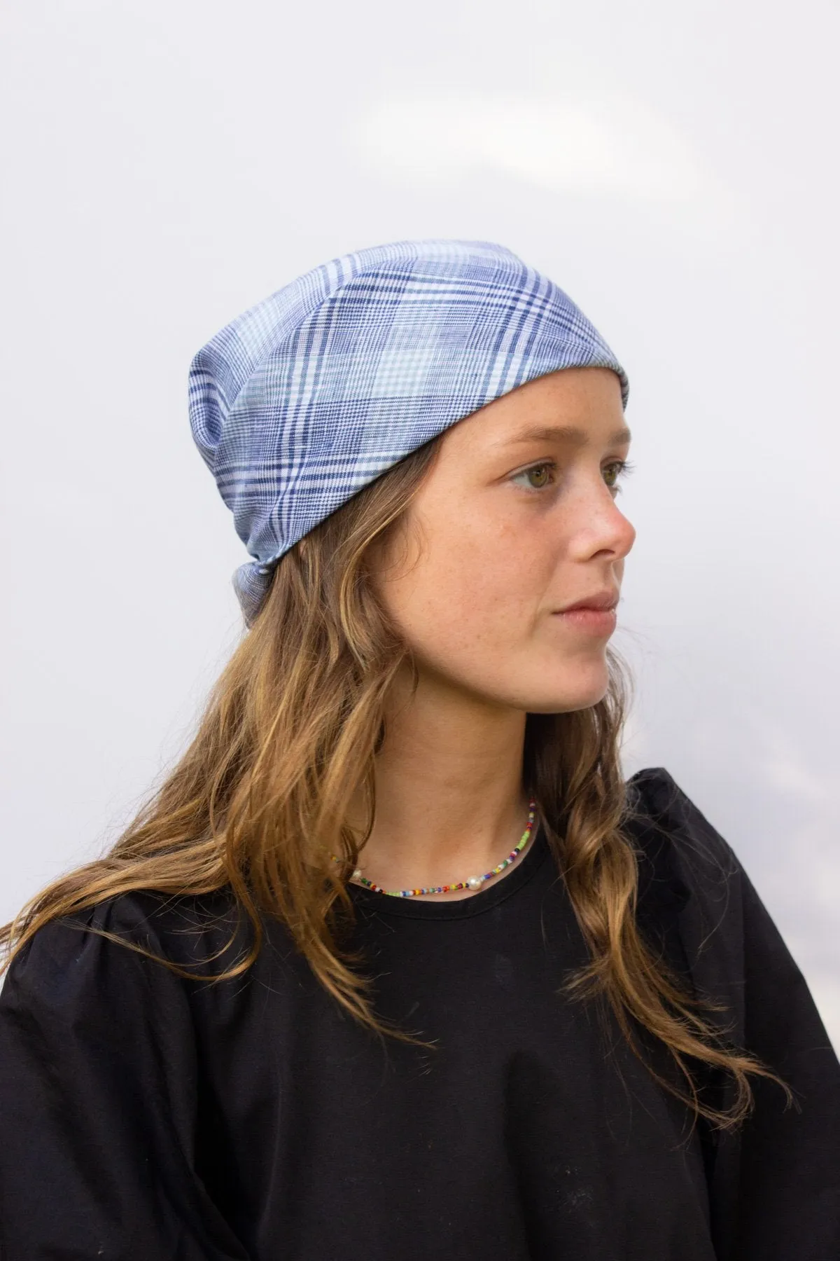 Sky Check Lily Headscarf