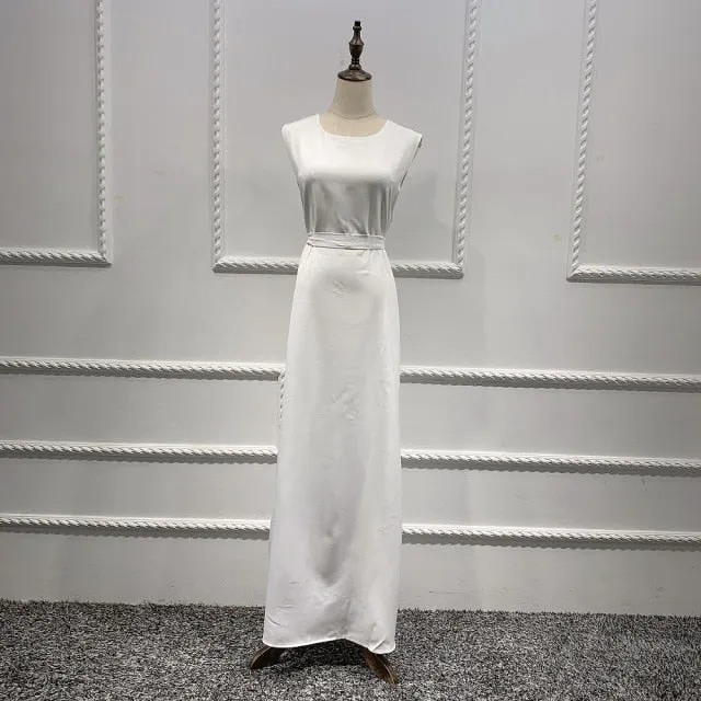 Smooth Silky Elegant pure color Robes Dress for  Muslim Women