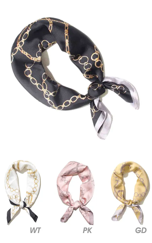 SS99B8 Chain Printed Silk Feel Bandana