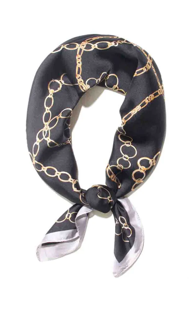SS99B8 Chain Printed Silk Feel Bandana