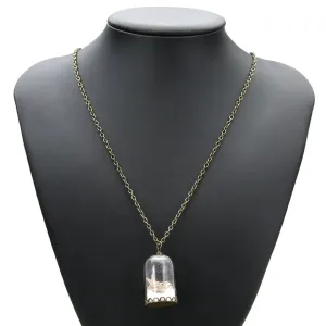 Star Shells & Salt Wish Miniature Tube Bottle Pendant Bronze Chain Necklace