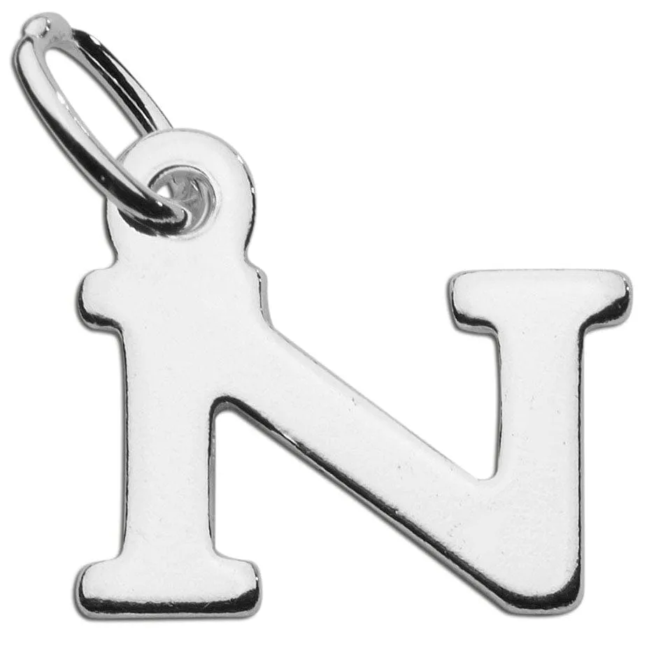 Sterling Silver Initial N Charm