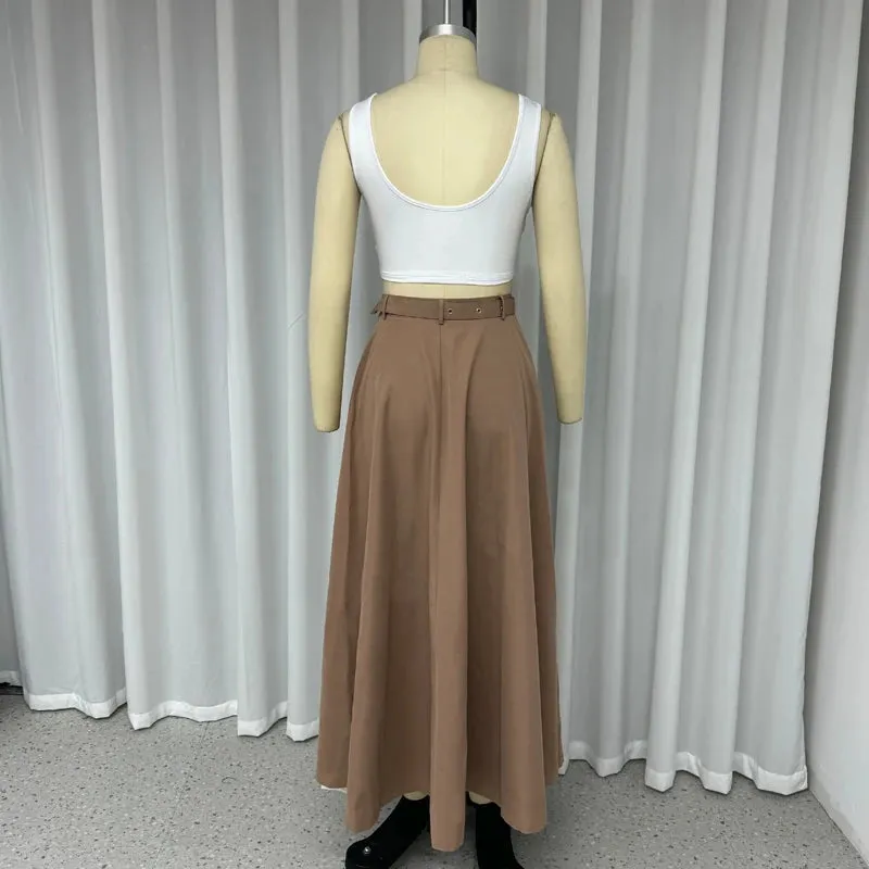 TEEK - Zipper Slit Skirt 2 Piece Set