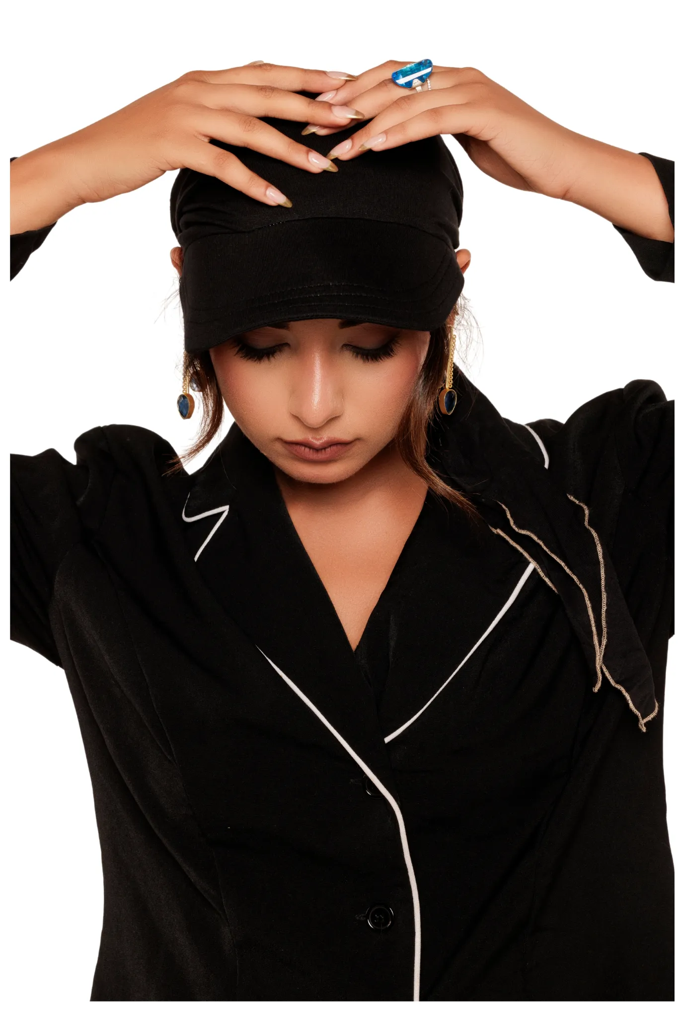 The Headscarves Bamboo Viscose Sun Visor with Pre tie Ruffle Look For Women Chemo Headwear Free Size