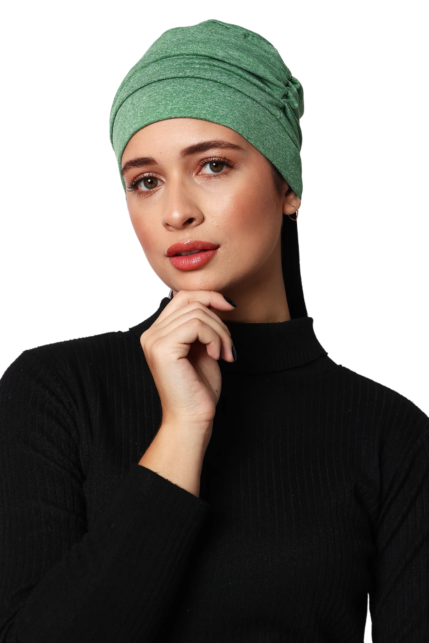 The Headscarves Women Side Gathered Headcap winter wear Wool Free Size