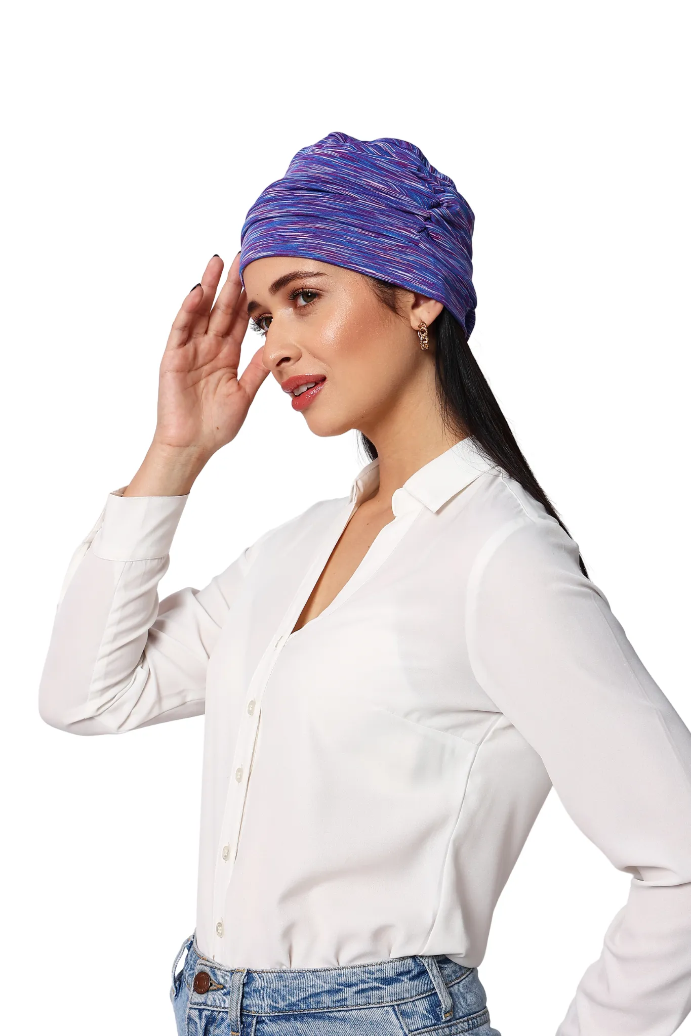 The Headscarves Women Side Gathered Headcap winter wear Wool Free Size