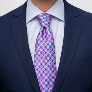The Mazzarò Purple and Blue Duchesse Silk Tie
