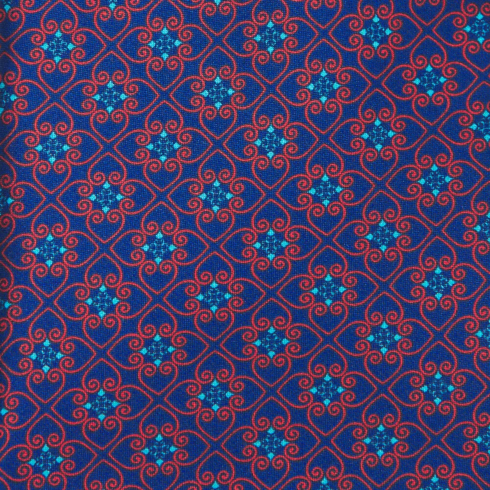 The Medici Blue and Red Duchesse Silk Tie