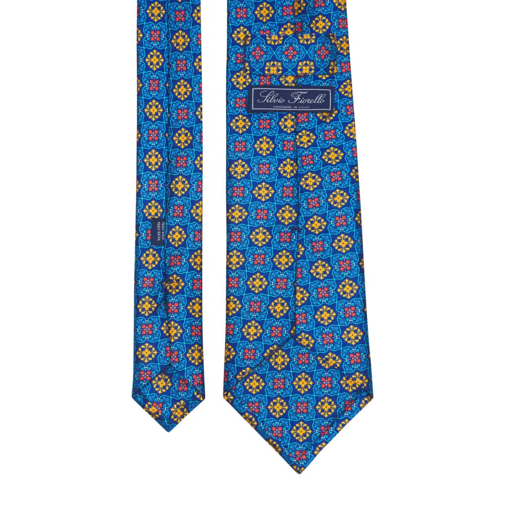 The Prince Blue and Yellow Duchesse Silk Tie