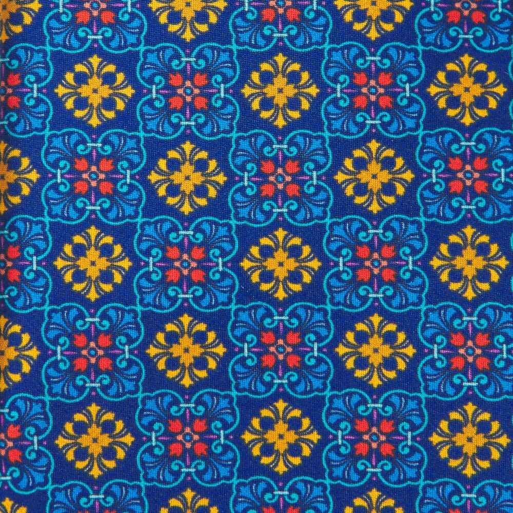 The Prince Blue and Yellow Duchesse Silk Tie