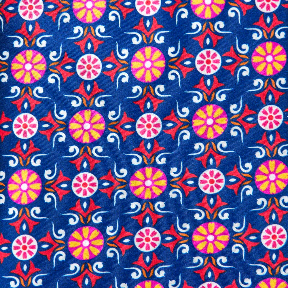 The Sicans Blue Orange and Pink Duchesse Silk Tie