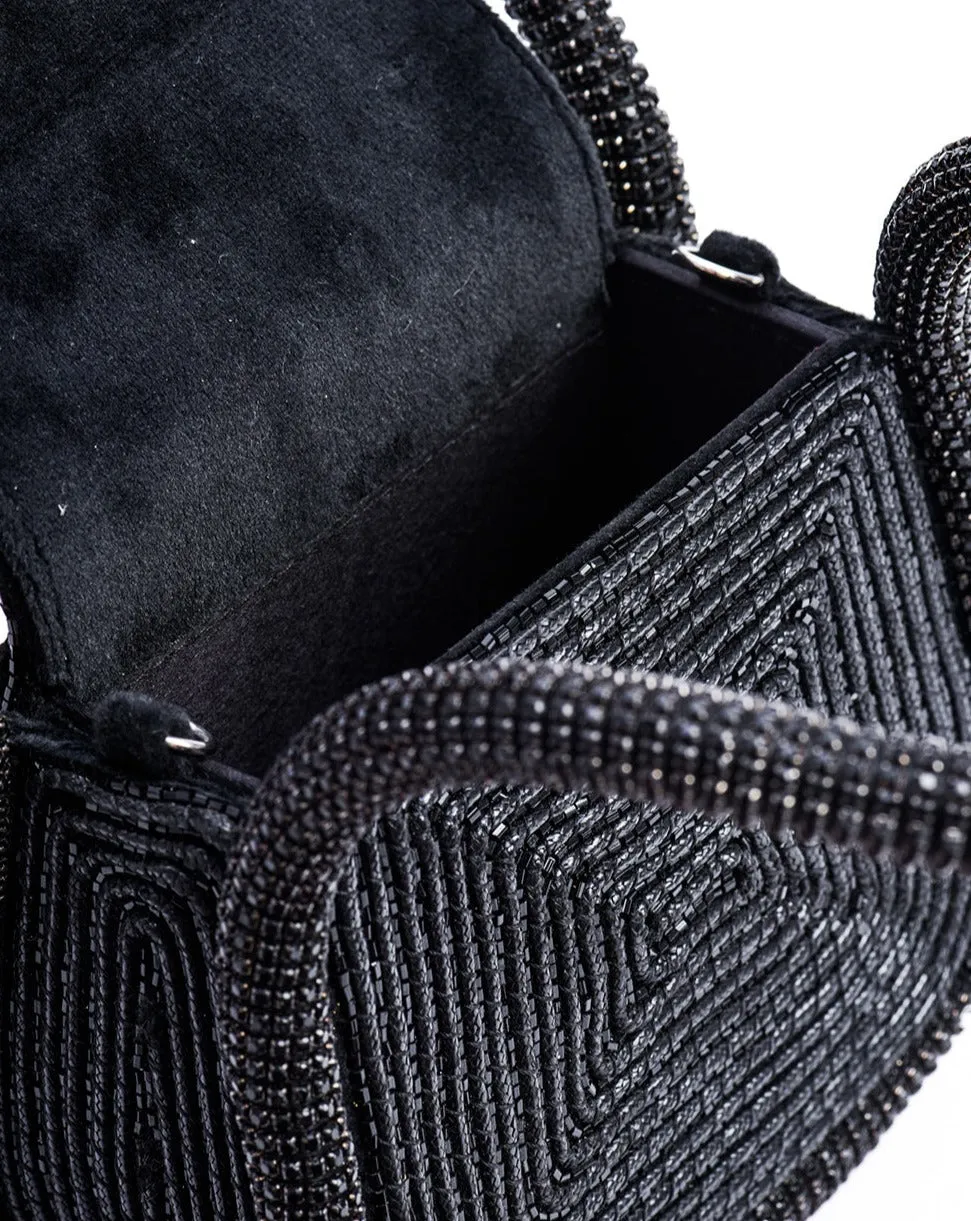 Trine Mini Clutch in Charcoal Black