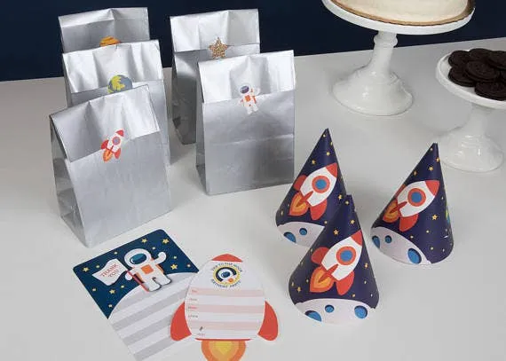 Trip To The Moon Party Hats 12pk S3070