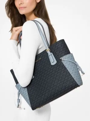 Voyager Small Two-Tone Logo Tote Bag
