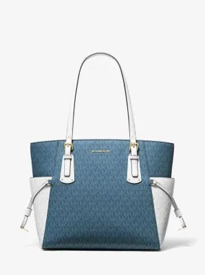 Voyager Small Two-Tone Logo Tote Bag